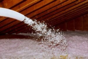 Installing blown in attic insulation