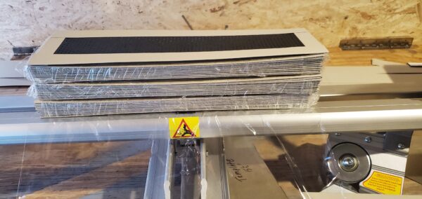 A close up of the bottom of a box